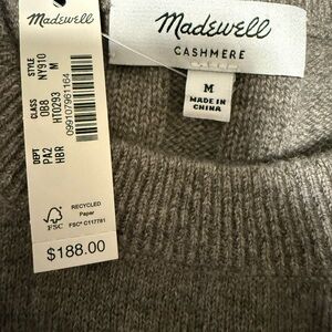 Madewell Cashmere NWT medium Sweater